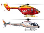 Rescue Helicopter illustrations for Canterbury West Coast Air Rescue Trust