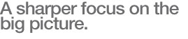 A sharp focus on the big picture